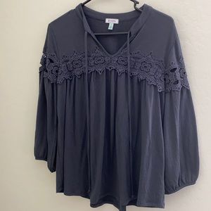 Susina embroidered lace top